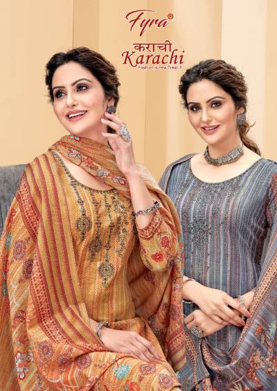 Karachi By Fyra Fancy Cotton Summer Wear Salwar kameez Collection